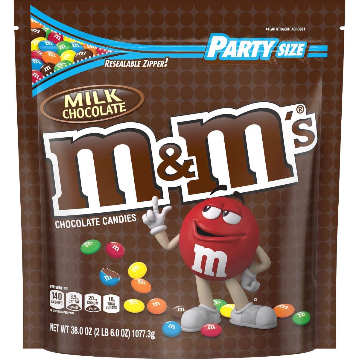 M&M Milk Chocolate Candy 38oz Party Size Bag - Royal Wholesale