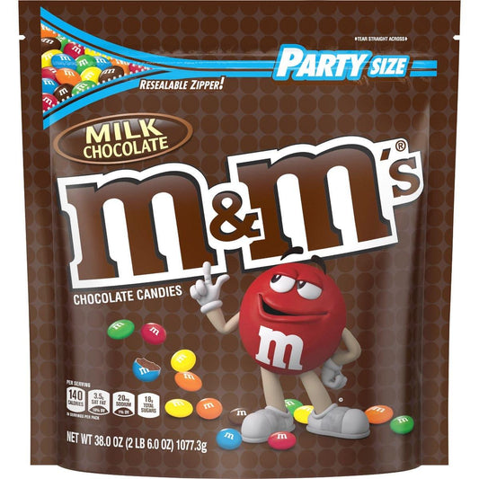 M&M Milk Chocolate Candy 38oz Party Size Bag - Royal Wholesale