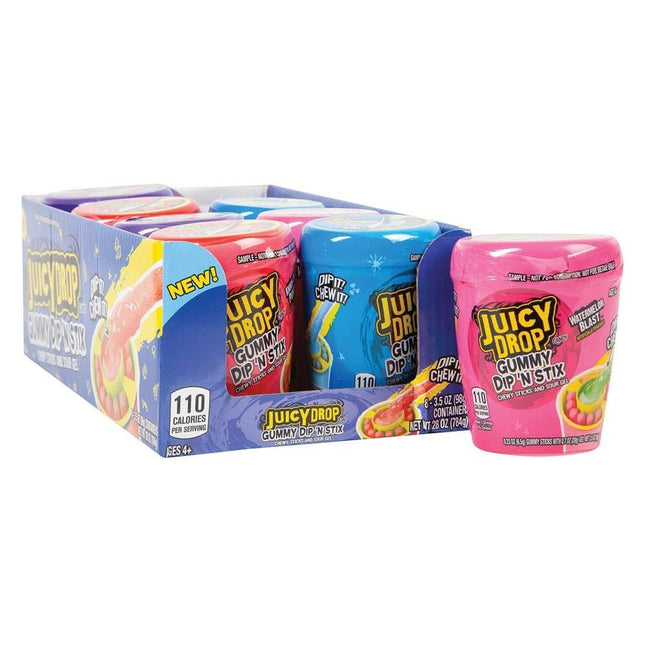 The Bazooka Company Juicy Drop Gummy Dip N Stix Candy 8ct - Royal Wholesale