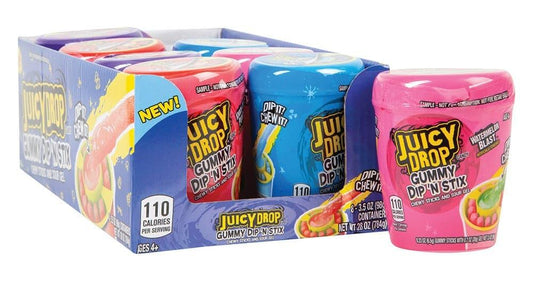 The Bazooka Company Juicy Drop Gummy Dip N Stix Candy 8ct - Royal Wholesale
